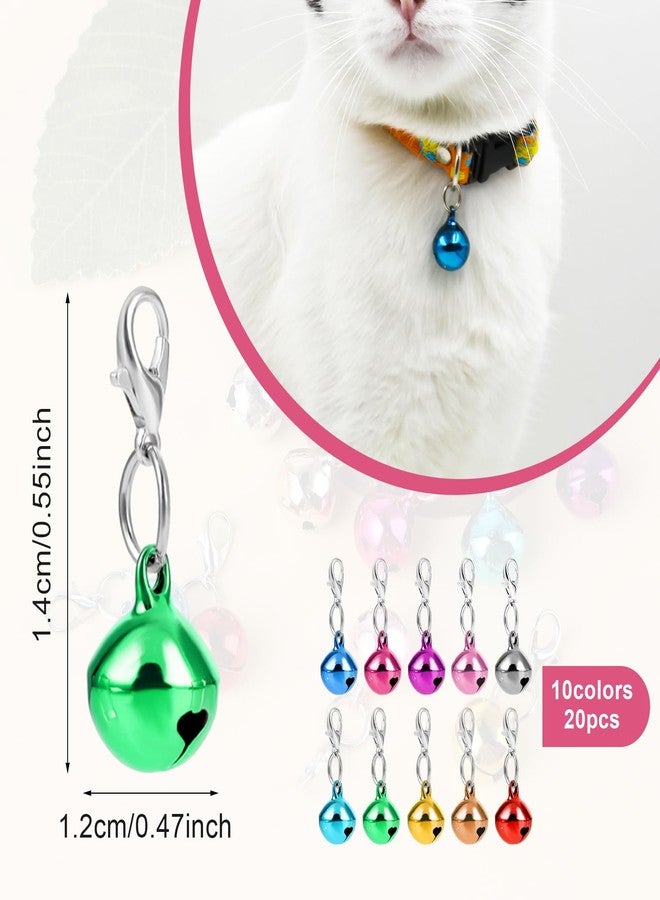 COMNICO 20 pcs Pet Bells for Dog Cat Collar, Metal Round Collar Charms Clear Crisp Sound with Clasps, Kitten Small Animal Pendant Accessories, Christmas Decoration Bell(Colourful) (10) - Image 2